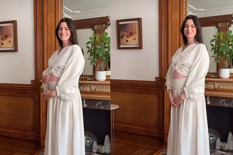 Anne Hathaway Tampil Dengan Gaya Maternity Yang Tetap Elegan